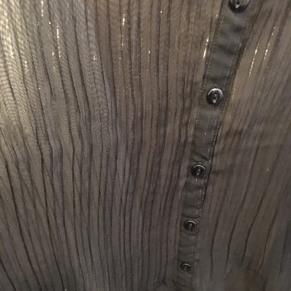 Fashion bug sheer black button front blouse 1x - Picture 3 of 5